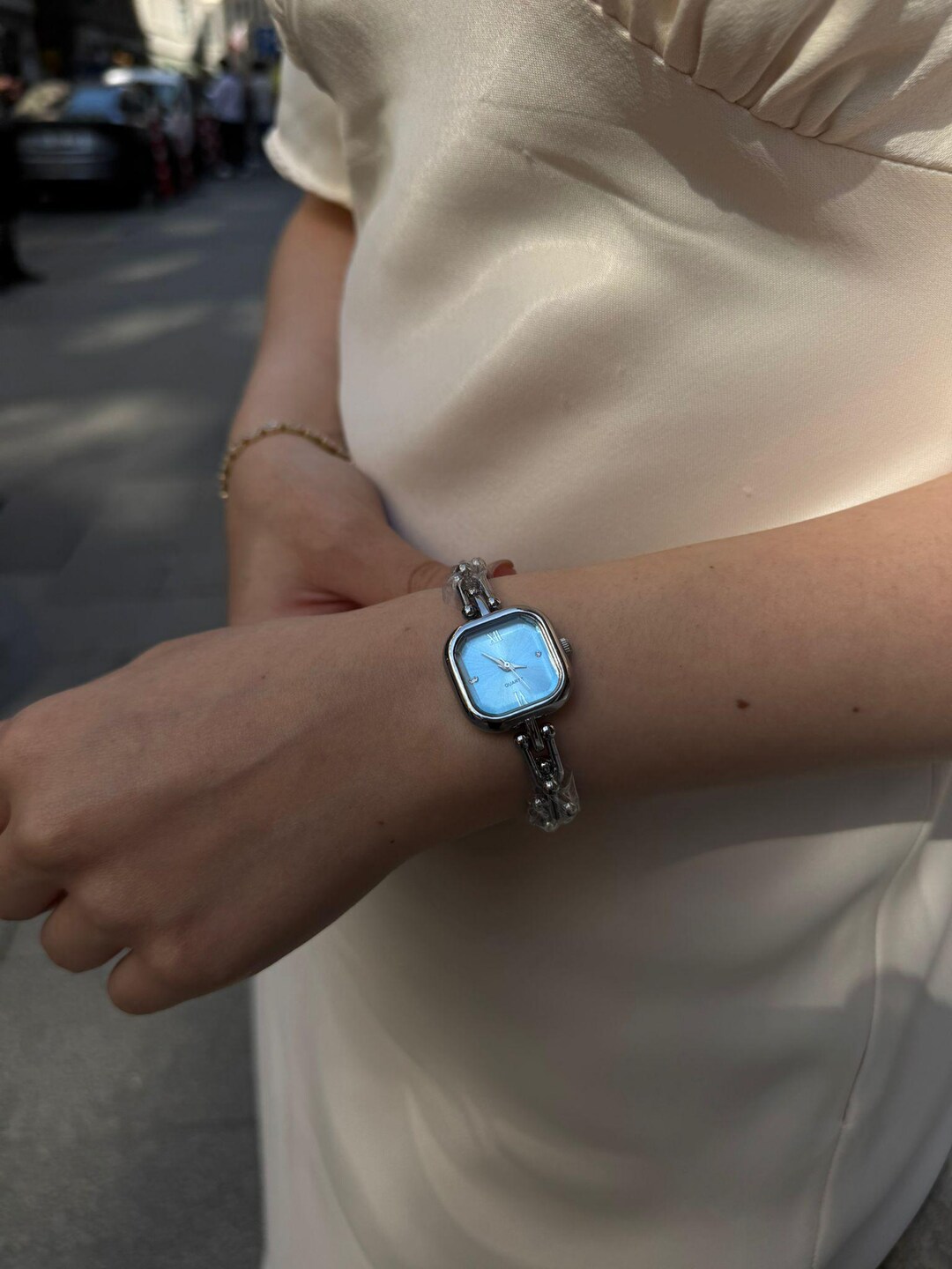 Blue Pearl Dial Chain Watch - Etsy