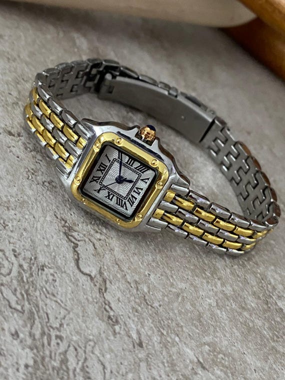 Two Color Square Watch Vintage Style Women display picture 3