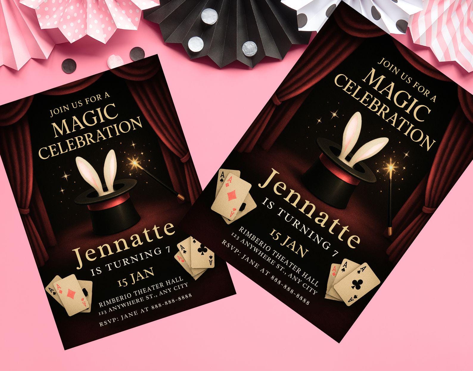 Practical Magic Invites Editable Magic Birthday Invitation: Magician Theme Party (digital ...