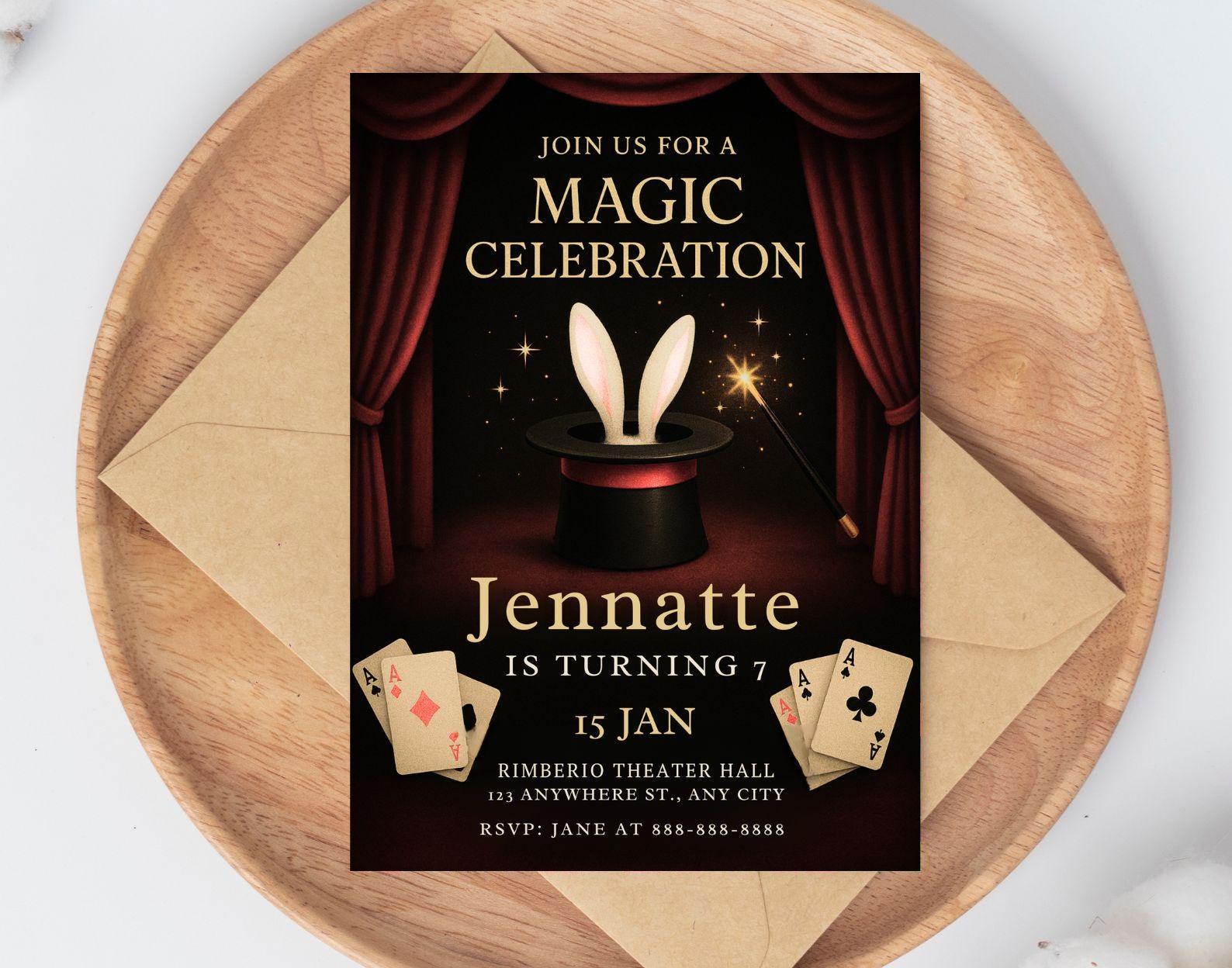 Magic Invite Editable Magic Birthday Invitation: Magician Theme Party (digital ...