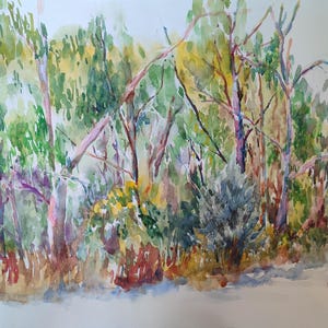 Original Watercolor Painting - Britain Park Israel
