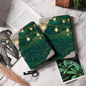Starry Night Green Kindle Case For Kindle 11 Paperwhite 1/2/3, Kindle 2019/2022, Kindle Case 7&quot; Paperwhite 2024, Kindle 10th/11th/12th Cover
