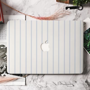 Blue Line Minimalist Macbook Hard Protective Case for Air 13/15, Pro 13/14/15/16 Inch Case Retina 15 13 2025 Air 13 M4 A3240 Laptop Cover