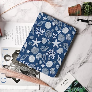 Funda para iPad con diseño de concha marina y estrella de mar para iPad Air 4, iPad Pro de 13", 12,9" y 11", funda para iPad Air, funda para iPad Pro de 10,9" (2022), regalo de vacaciones.