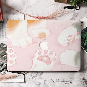 Kawaii Cat Baws MacBook Case Cover for Air 13/15, Pro 13/14/16 Case Mac 15 14 13 11 Inch Laptop M1 M2 M3 2024 A3241 A2681 A2338 A2337 Cover