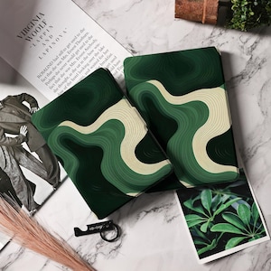 Custodia Kindle Green Wave completamente nuova per Kindle Paperwhite 1/2/3, Kindle 2019/2022, custodia Kindle 7" Paperwhite 2024, custodia Kindle 10th/11th/12th
