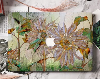 Glass Effect Flower Art Print MacBook Case Cover for Air 13/15, Pro 13/14/15/16 Inch Case, M4 M3 M2, MacBook Protective Cover 2024 2022