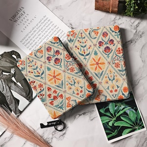 Retro Floral Kindle Hülle mit Handschlaufe Cover Für Kindle Paperwhite 1/2/3, Kindle 2019/2022, Kindle Paperwhite 10.11.12., Kindle Hülle