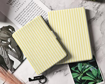 Yellow and White Striped Kobo/Kindle Case For Kindle Paperwhite 1/2/3/4, Kindle 2019/2022, Kindle 10th/11th/12th Cover, Book Lover Gifts