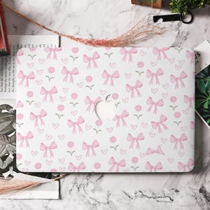 Trendy Bow Decor MacBook Hard Protective Case Cover for MacBook M4 Air 13&quot; Macbook Pro 13 14 15 16 inch 2024 2023 Unique Laptop Case