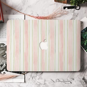 Pink and White Line Minimalist Macbook Hard Protective Case for Air 13/15, Pro 13/14/15/16 Inch Retina 15 13 2025 Air 13 A3240 Laptop Cover