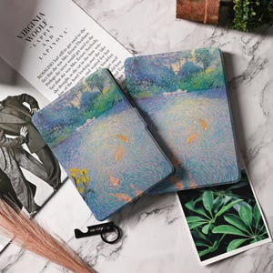 Oil Painting Koi Fish Kindle Case For Kindle Paperwhite 1/2/3, Kobo Clara, Kindle Case 7&quot; Colorsoft 2024, Kindle Paperwhite 11th/12th Cover