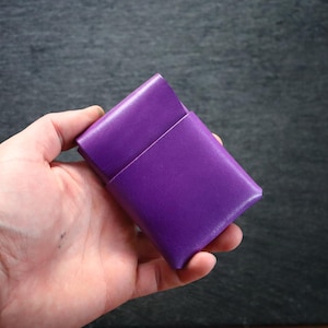 Cartera minimalista de cuero --- Tarjetero EDC, cartera de viaje, cartera delgada, cartera compacta para tarjetas y efectivo, cartera de cuero curtido vegetal