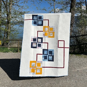 Connections Throw Quilt Pattern - Modern Quilt Pattern - Contemporary Quilt Pattern - Connections Quilt Pattern