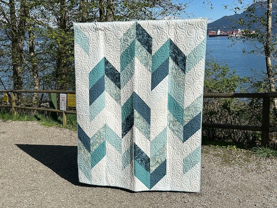 Mostly Teal Throw Quilt Pattern Modern Quilt Pattern Contemporary Quilt Pattern Mostly Teal Quilt Pattern Etsy Canada