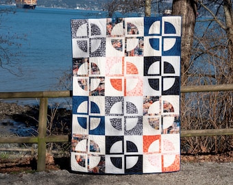 Just 'Round the Corner I, Contemporary Quilt Kit, Modern Quilt Kit, Throw Quilt Kit