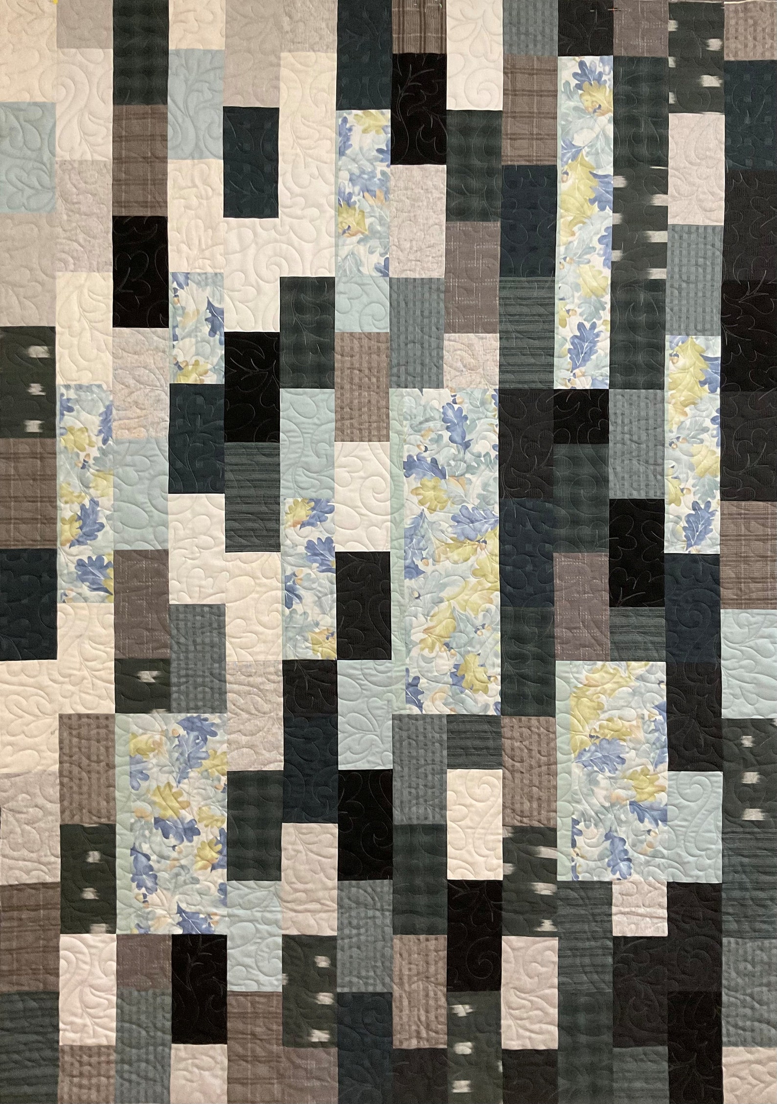 Shizuka 2022 Grey-blue Colourway Quilt Pattern, Contemporary Quilt ...