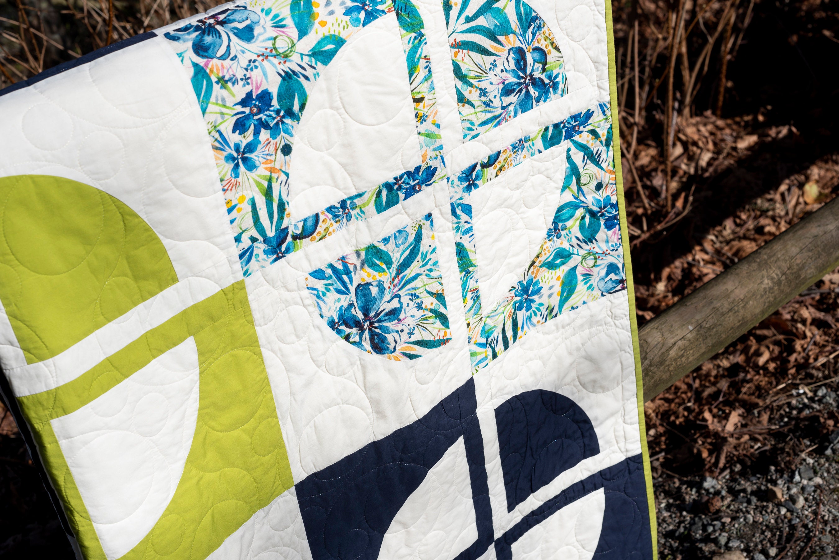 Quilt Pattern Rounded Just 'round the Corner Quilt Pattern, Contemporary Quilt Pattern ...