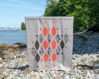 Flow, Contemporary Quilt Pattern- Modern Quilt Pattern, Throw Quilt Pattern