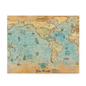 Vintage-Weltkarten-Puzzle | Entspannende Familienaktivität, perfektes Geschenk für Reisende, pädagogischer Spaß, ideal für Spieleabende, Heimdekoration