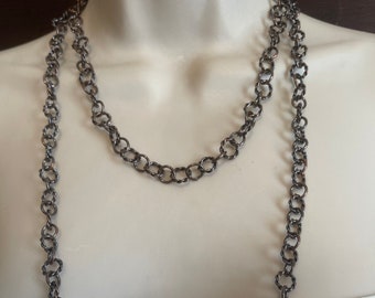 Antique Copper Chain Adjustable with Alternating Twisted and Solid Links in your choice of Clasp and Length from 14 Inches to 37 Inches