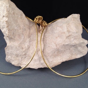 Extra Large Gold Hoop Earrings on 14kt Gold Filled Earwires, Hammered 3 Inch Diameter or 2 Inch Diameter Brass Hoops image 3