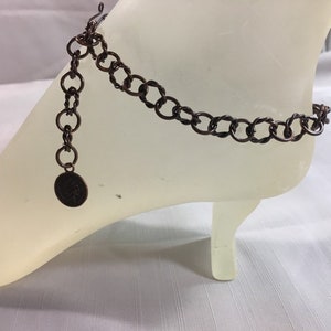 Antique Cooper Ankle Bracelet with Antique Copper Chinese Coin Charm Adjustable Handmade Anklet with Your Choice of Length and Clasp image 4