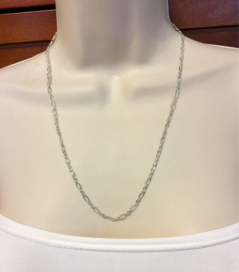 Long Silver Chain Available in 10 Lengths Adjustable Chain Minimalist Silver Chain with your choice of clasp Made to Order image 2