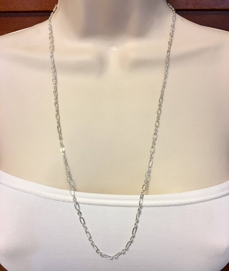 Long Silver Chain Available in 10 Lengths Adjustable Chain Minimalist Silver Chain with your choice of clasp Made to Order image 9