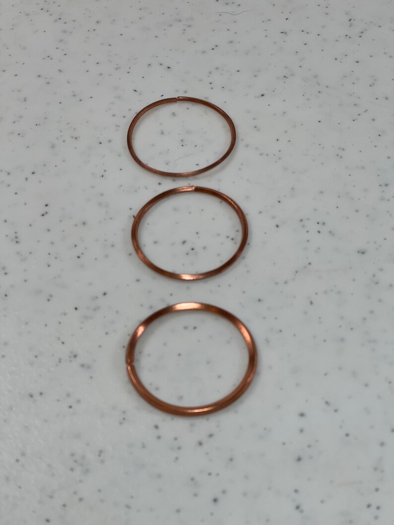 Jumbo 14 16 or 18 Gauge Square Copper Wire Open Jump Rings Handmade Solid Copper 25.4mm/1 Inch Jump Rings Custom Made image 3