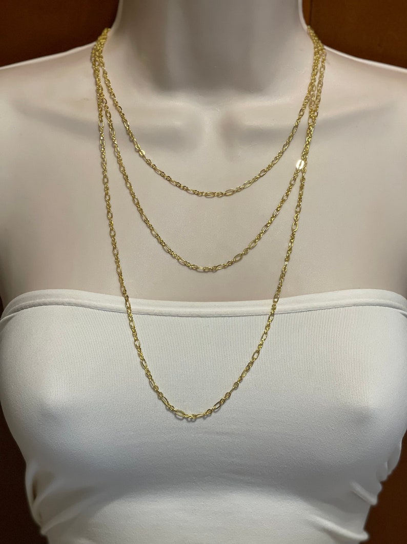 Gold Chain in your choice of Length and Clasp Adjustable Gold Plated Chain Soldered Long and Short Links 6x3mm 4x3mm Made to Order image 6