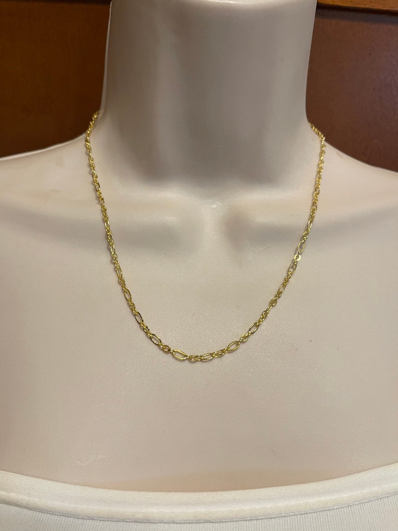 Gold Chain in your choice of Length and Clasp Adjustable Gold Plated Chain Soldered Long and Short Links 6x3mm 4x3mm Made to Order image 2