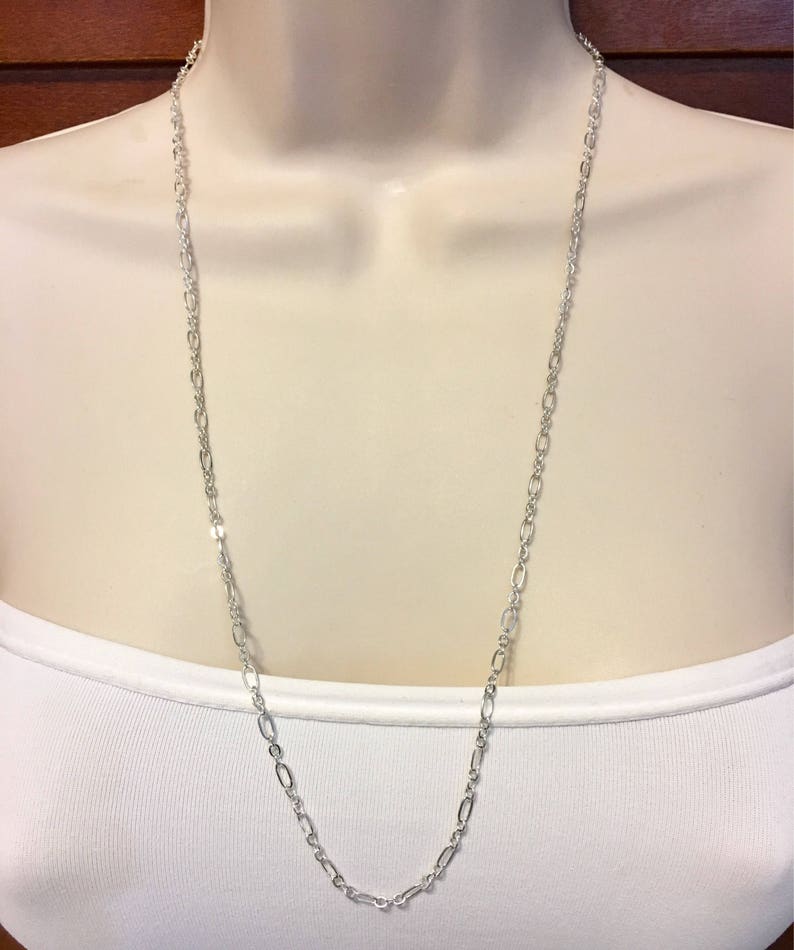 Long Silver Chain Available in 10 Lengths Adjustable Chain Minimalist Silver Chain with your choice of clasp Made to Order image 4