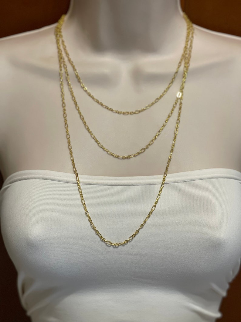 Gold Chain in your choice of Length and Clasp Adjustable Gold Plated Chain Soldered Long and Short Links 6x3mm 4x3mm Made to Order image 9