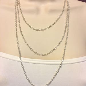 Long Silver Chain Available in 10 Lengths Adjustable Chain Minimalist Silver Chain with your choice of clasp Made to Order image 5