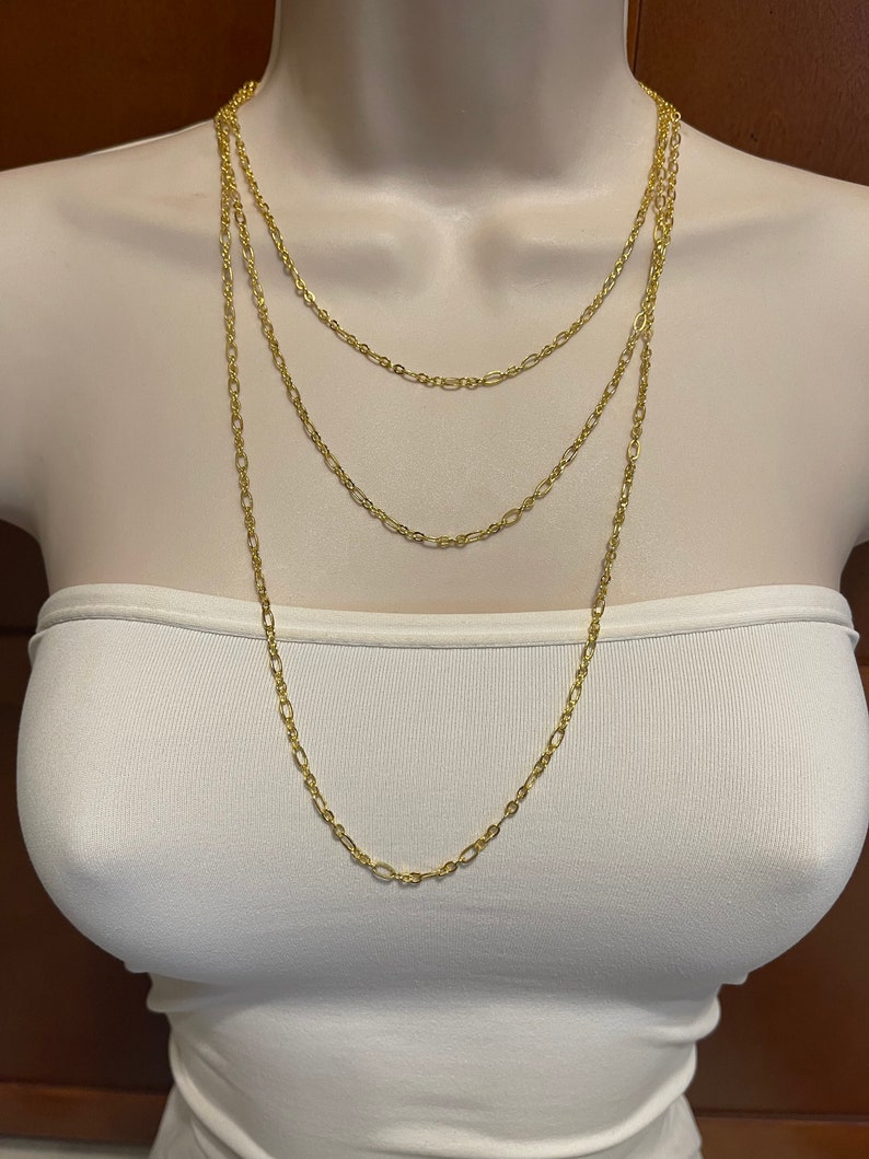 Gold Chain in your choice of Length and Clasp Adjustable Gold Plated Chain Soldered Long and Short Links 6x3mm 4x3mm Made to Order image 4