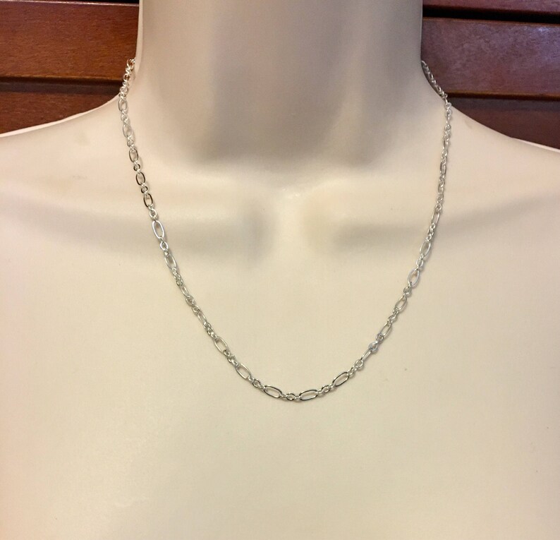 Long Silver Chain Available in 10 Lengths Adjustable Chain Minimalist Silver Chain with your choice of clasp Made to Order image 1