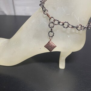 Antique Copper Anklet with Antique Copper Wire Wrapped Copper Charm 10.5 With Your Choice of Length and Clasp image 10