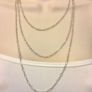 Long Silver Chain Available in 10 Lengths Adjustable Chain Minimalist Silver Chain with your choice of clasp Made to Order image 8