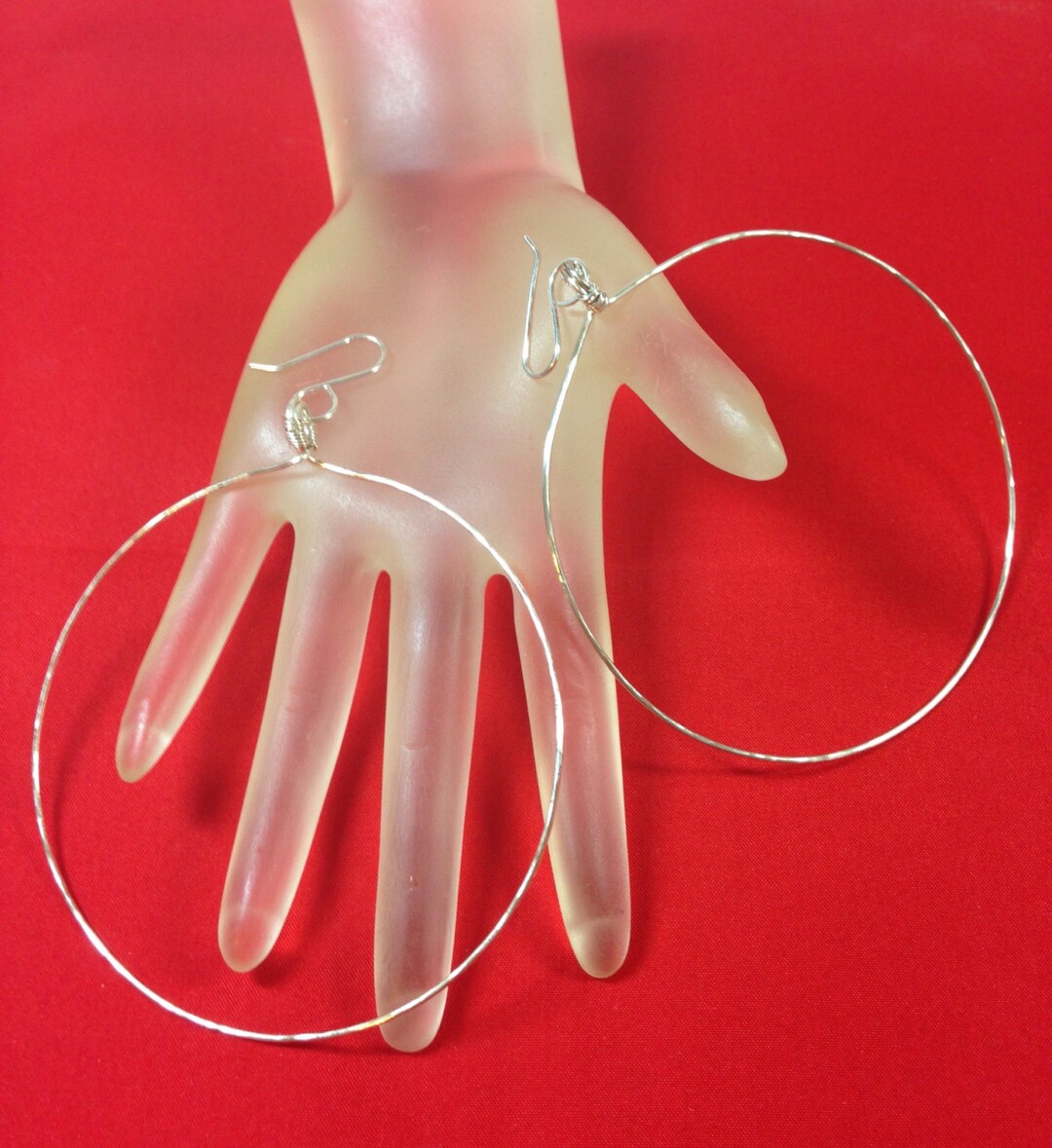 Extra Large Sterling Silver Hoop Earrings Hammered Hoop Etsy