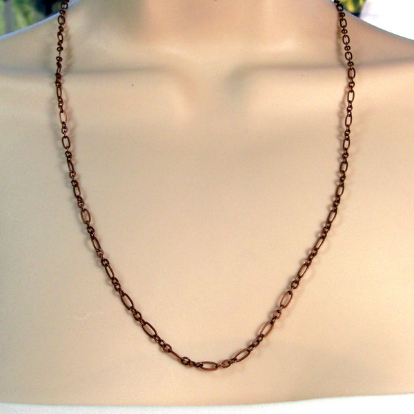 Long Antique Copper Chain 16 Inch 17 Inch 18 Inch 20 Inch 22 Inch 24 Inch 27 Inch 30 Inch 32 Inch 37 Inch Adjustable with choice of clasp