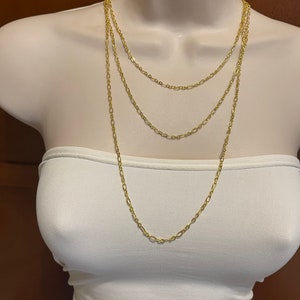 Gold Chain in your choice of Length and Clasp Adjustable Gold Plated Chain Soldered Long and Short Links 6x3mm 4x3mm Made to Order image 8