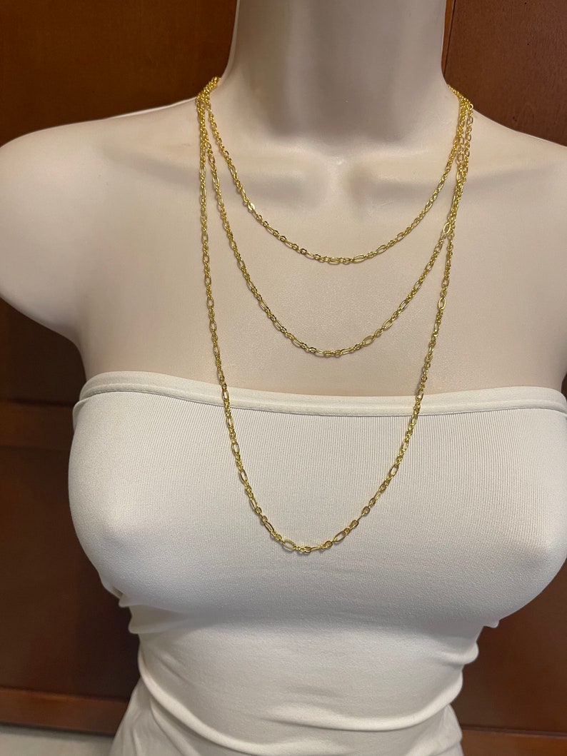 Gold Chain in your choice of Length and Clasp Adjustable Gold Plated Chain Soldered Long and Short Links 6x3mm 4x3mm Made to Order image 8