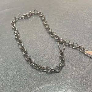 Silver Ankle Bracelet with Vintage Crystal Teardrop Charm on Silver Rolo Chain Adjustable to 10.5 Inches One of a Kind image 10