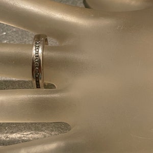 Vintage Sterling Silver Ring with 10 Small Stones Ring Size 8 Engraved on inside Band with the names Jose and Julie Forever image 7