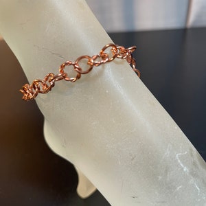 Copper Ankle Bracelet with Unakite Bead Charm in your Choice of Length and Clasp image 8