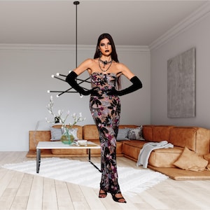 Louise Black Diamond Maxi Dress – Timeless Sleeveless Floor-Length Formal Evening Gown