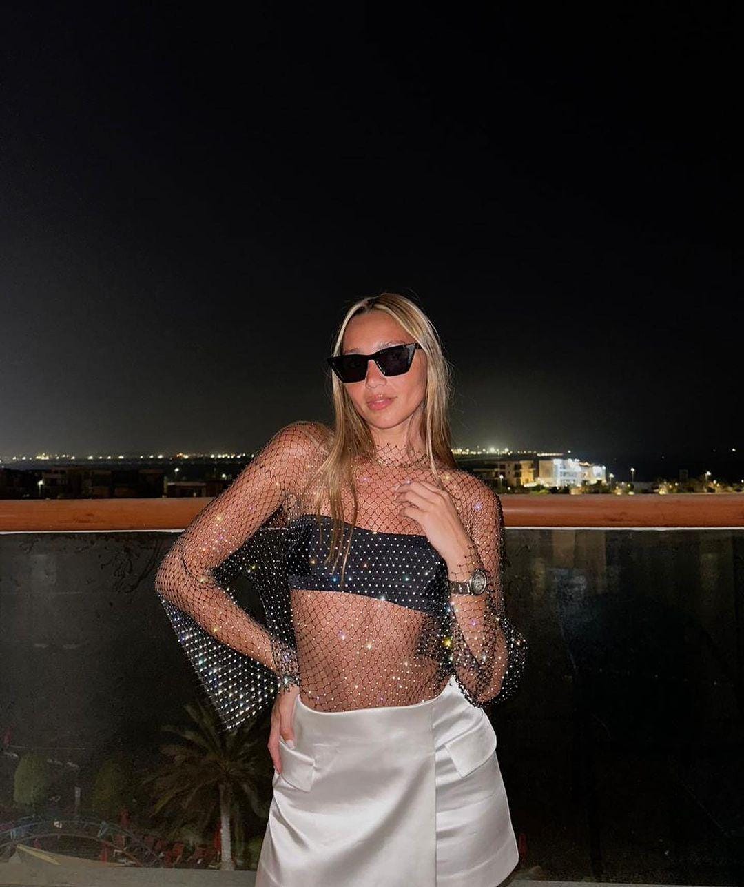sparkly fishnet top