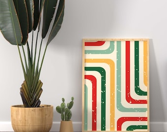 Mid Century Modern Geometric Print: Retro Abstract Wall Art (Digital Download