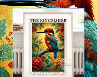 The Kingfisher’s Jewel | Vintage British Exhibition Poster | Kew Gardens Winter Display | Digital Download